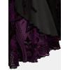 ROSE GAL Womens Plus Size Flocking Floral Figure Print Lace Up Ruched Ruffles Long Bell Sleeves Flowy 2 in 1 Top(Purple_1)