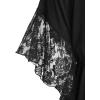 ROSE GAL Women’s Plus Size Flower Lace Butterfly Sleeve T Shirt Curve Flower Lace Summer Casual Tunic(Black-1)