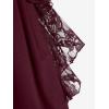 ROSE GAL Women’s Plus Size Flower Lace Butterfly Sleeve T Shirt Curve Flower Lace Summer Casual Tunic(Red)