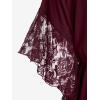 ROSE GAL Women’s Plus Size Flower Lace Butterfly Sleeve T Shirt Curve Flower Lace Summer Casual Tunic(Red)