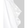 ROSE GAL Women’s Plus Size Flower Lace Butterfly Sleeve T Shirt Curve Flower Lace Summer Casual Tunic(White)