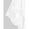 ROSE GAL Women’s Plus Size Flower Lace Butterfly Sleeve T Shirt Curve Flower Lace Summer Casual Tunic(White)