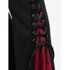 ROSE GAL Womens Plus Size Gothic Lace Up Two Tone Godet Hem Pull On Flare Pants(Black_5)