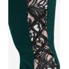 ROSE GAL Womens Plus Size Lace Insert Flare Pants High Waisted Stretchy Long Pants(Green_1)