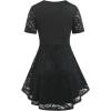 ROSE GAL Women’s Plus Size Lace top Place Panel Front Twist Tee lace-up Steampunk Tunic(Black-2)