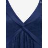 ROSE GAL Women’s Plus Size Lace top Place Panel Front Twist Tee lace-up Steampunk Tunic(Blue)