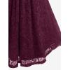 ROSE GAL Women’s Plus Size Lace top Place Panel Front Twist Tee lace-up Steampunk Tunic(Red)