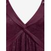 ROSE GAL Women’s Plus Size Lace top Place Panel Front Twist Tee lace-up Steampunk Tunic(Red)