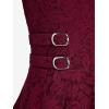 ROSE GAL Women’s Plus Size Tunic V Neck Top Curve Floral Lace Blouse A-Line Swing T Shirt(Deep Red-1)