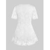 ROSE GAL Women’s Plus Size Tunic V Neck Top Curve Floral Lace Blouse A-Line Swing T Shirt(White)
