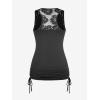 ROSE GAL Women’s Plus Size V Neck Tank Lace Vest Shirt Sleeveless Summer Casual Round Neck SlimTops(Black)