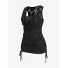 ROSE GAL Women’s Plus Size V Neck Tank Lace Vest Shirt Sleeveless Summer Casual Round Neck SlimTops(Black)