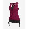 ROSE GAL Women’s Plus Size V Neck Tank Lace Vest Shirt Sleeveless Summer Casual Round Neck SlimTops(Deep Red)