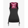 ROSE GAL Women’s Plus Size V Neck Tank Lace Vest Shirt Sleeveless Summer Casual Round Neck SlimTops(Deep Red)