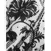 Rosegal Plus Size Womens Crochet Porcelain Floral Print Pleated Twist Ruched 2 in 1 Blouse Short Flutter Sleeve Flowy Top(Black)