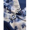 Rosegal Women Plus Size Floral Sundress High Low Midi Sleeveless Cami Flowy Dress(Blue)