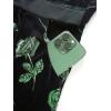 Rosegal Women Plus Size Gilding Rose Lace Up Velvet Sleeveless Swing Dress(Green)