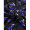 Rosegal Women Plus Size High Low Hem V Neck Ruffle Flutter Sleeves Chiffon Maxi Floral Flowy Dress(Blue)