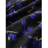 Rosegal Women Plus Size High Low Hem V Neck Ruffle Flutter Sleeves Chiffon Maxi Floral Flowy Dress(Blue)