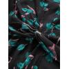 Rosegal Women Plus Size High Low Hem V Neck Ruffle Flutter Sleeves Chiffon Maxi Floral Flowy Dress(Green)