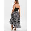 Rosegal Womens Plus Size Gothic Grommet High Low Floral Skull Dress A Line Halloween Rockabilly Cami Dress(Black_1)