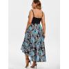 Rosegal Womens Plus Size Gothic Grommet High Low Floral Skull Dress A Line Halloween Rockabilly Cami Dress(Blue_1)