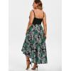 Rosegal Womens Plus Size Gothic Grommet High Low Floral Skull Dress A Line Halloween Rockabilly Cami Dress(Green_1)
