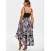 Rosegal Womens Plus Size Gothic Grommet High Low Floral Skull Dress A Line Halloween Rockabilly Cami Dress(Light Purple)