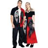 ROSE GAL Matchable Couple Hawaiian Coconut Tree Print Shirt or Plus Size Midi Cold Shoulder Dress(Women Red)