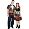 ROSE GAL Matchable Couples Halloween Outfits Pumpkin Bats Printed Men Shirt or Plus Women Vintage Sleeveless Dress(Women Black)