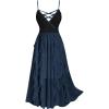 ROSE GAL Plus Size Party Dress for Women Lace Ruffles Cirsscross Cocktail Bridesmaid Wedding Guest Maxi Cami Formal Dress(Blue_3)