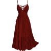 ROSE GAL Plus Size Party Dress for Women Lace Ruffles Cirsscross Cocktail Bridesmaid Wedding Guest Maxi Cami Formal Dress(Red_1)
