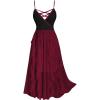 ROSE GAL Plus Size Party Dress for Women Lace Ruffles Cirsscross Cocktail Bridesmaid Wedding Guest Maxi Cami Formal Dress(Red_2)