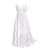 ROSE GAL Plus Size Party Dress for Women Lace Ruffles Cirsscross Cocktail Bridesmaid Wedding Guest Maxi Cami Formal Dress(White_1)