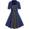 ROSE GAL Plus Size Polka Dots 1950s Vintage Dress for Women Rockabilly Retro Pinup Dress(Blue_1)