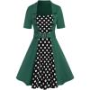 ROSE GAL Plus Size Polka Dots 1950s Vintage Dress for Women Rockabilly Retro Pinup Dress(Green_1)