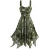 ROSE GAL Plus Size Womems Summer Boho Flowy Sundress Backless Sleeveless Dress(Green_1)