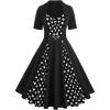 ROSE GAL Plus Size Womens 1950s Retro Vintage Rockabilly Cocktail Party Swing Dresses(Black_1)