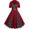 ROSE GAL Plus Size Womens 1950s Retro Vintage Rockabilly Cocktail Party Swing Dresses(Red_1)
