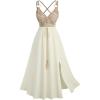 ROSE GAL Plus Size Womens Elegant Sleeveless Boho Summer Dress Strappy Split Tassel Embroidered Textured Flowy Dress(Beige_1)