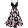 ROSE GAL Plus Size Womens Elegant Sleeveless Summer Dress Backless Jacquard Split Surplice Boho Floral Flowy Dress(Black_1)