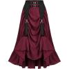 ROSE GAL Plus Size Womens Renaissance Pirate Costume Medieval Victorian Gothic Steampunk Skirt(Red_1)