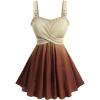 ROSE GAL Plus Size Womens Summer Elegant Ombre Babydoll Tank Top(1x)