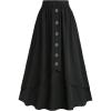 ROSE GAL Plus Size Womens Vintage Renaissance Skirts with Pockets(Black_1)