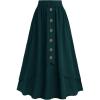 ROSE GAL Plus Size Womens Vintage Renaissance Skirts with Pockets(Green_2)