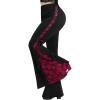 ROSE GAL Rosegal Women Plus Size Bell Bottoms Gothic Flare Pants(Black_1)
