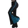 ROSE GAL Rosegal Women Plus Size Bell Bottoms Gothic Flare Pants(Blue_2)