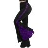 ROSE GAL Rosegal Women Plus Size Bell Bottoms Gothic Flare Pants(Purple_1)