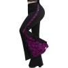 ROSE GAL Rosegal Women Plus Size Bell Bottoms Gothic Flare Pants(Purple_3)