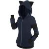 ROSE GAL Rosegal Women Plus Size Cat Ear Ribbed Hooded Blouson Jacket Animal Ear Two Tone Cute Hoodie(Blue_3)
